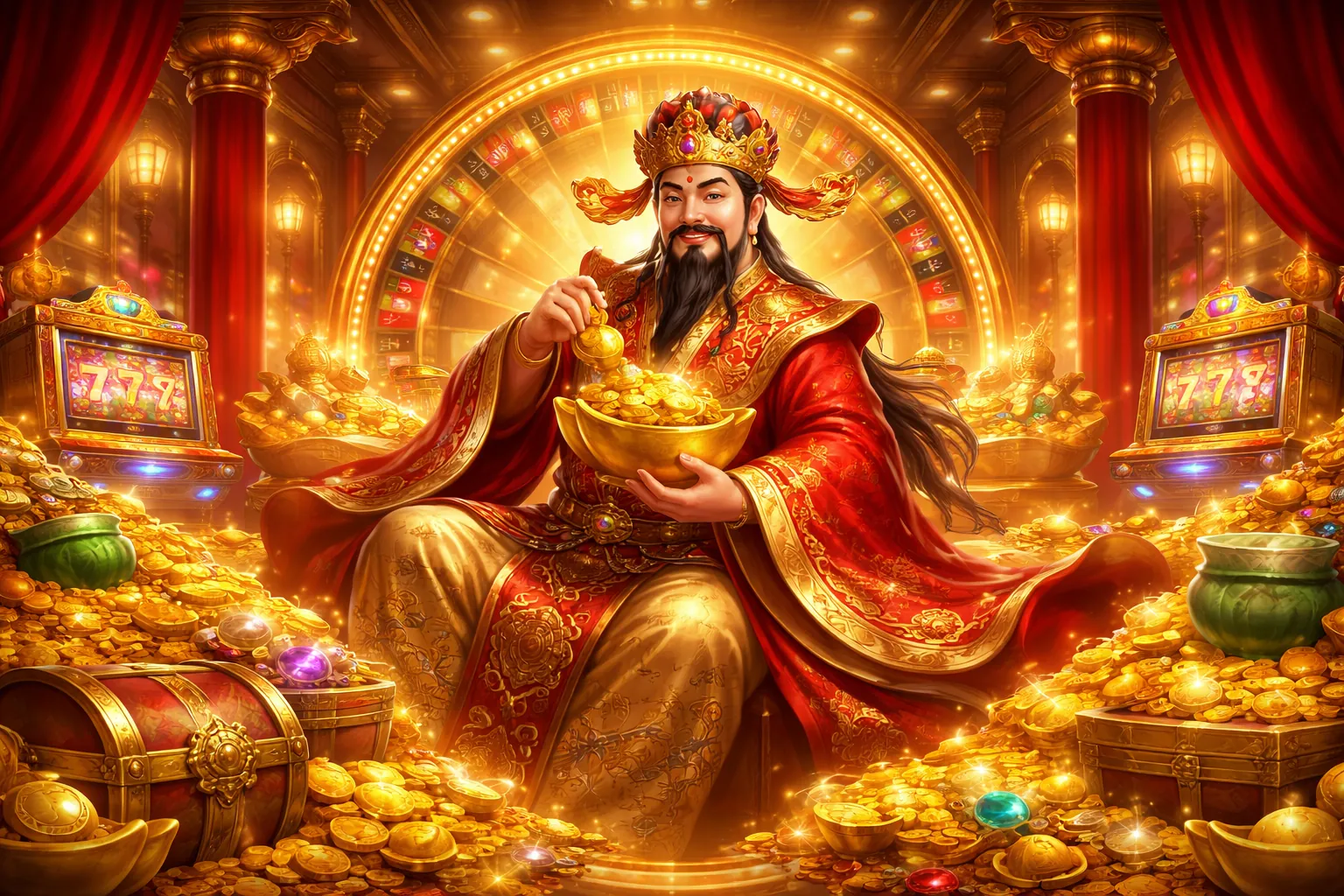 Hình ảnh chính của C54 Nổ Hũ với các biểu tượng slot game và hiệu ứng chiến thắng